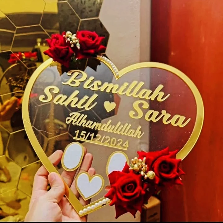 Heart shape Nikah frame