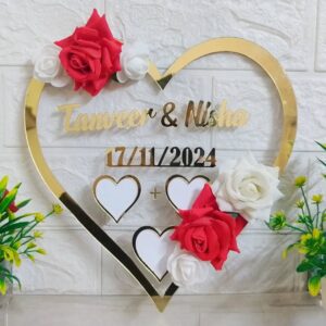Heart shape Nikah frame with Flowers