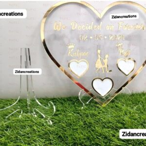 Heart shape Nikah frame with Stand