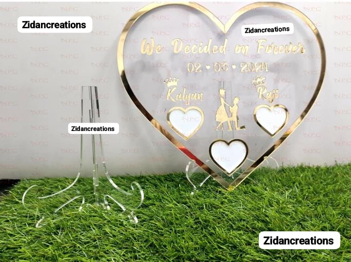 Heart shape Nikah frame with Stand