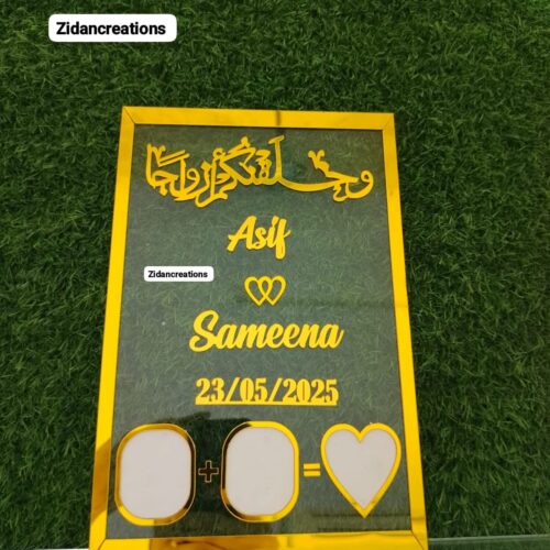 Beautiful Acrylic Happy Married Life Thumb Board