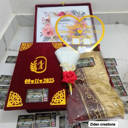 Nikah Kit (Nikah Nama, Haq Meher Box, Nikah Nama Box, Pen, Dupatta, Nikah Frame
