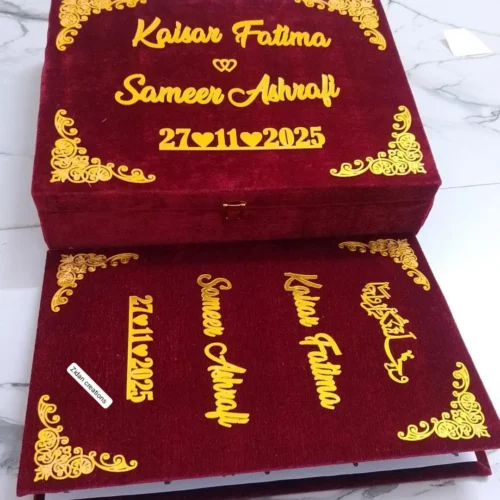 Nikah Nama (Booklet with Box – Customize All Designs)