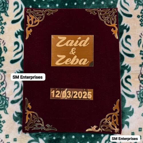 Customized Fancy Nikah Booklet / Nikah Sign & Thumb Impression / Wedding Gift