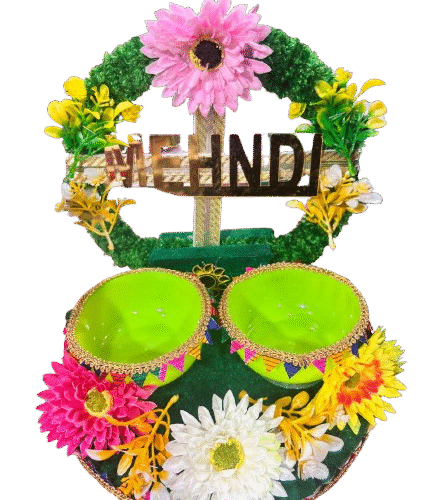 Decorative Mehendi Platter for Bride & Groom